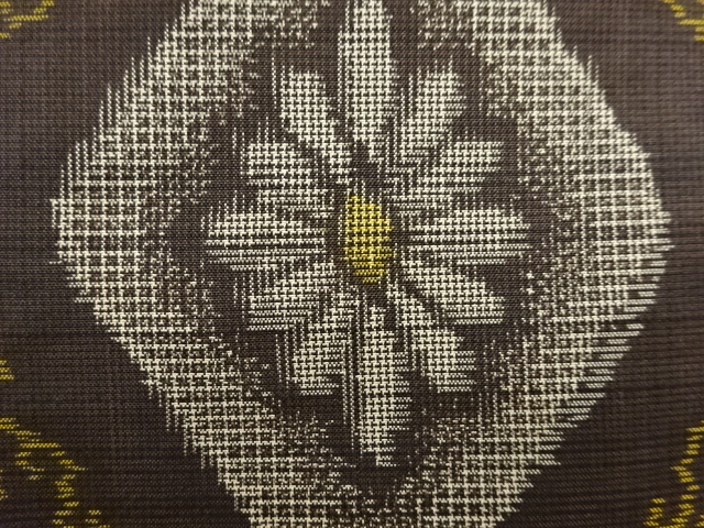 JAPANESE KIMONO / ANTIQUE KIMONO / DORO OSHIMA TSUMUGI / WOVEN KIKU